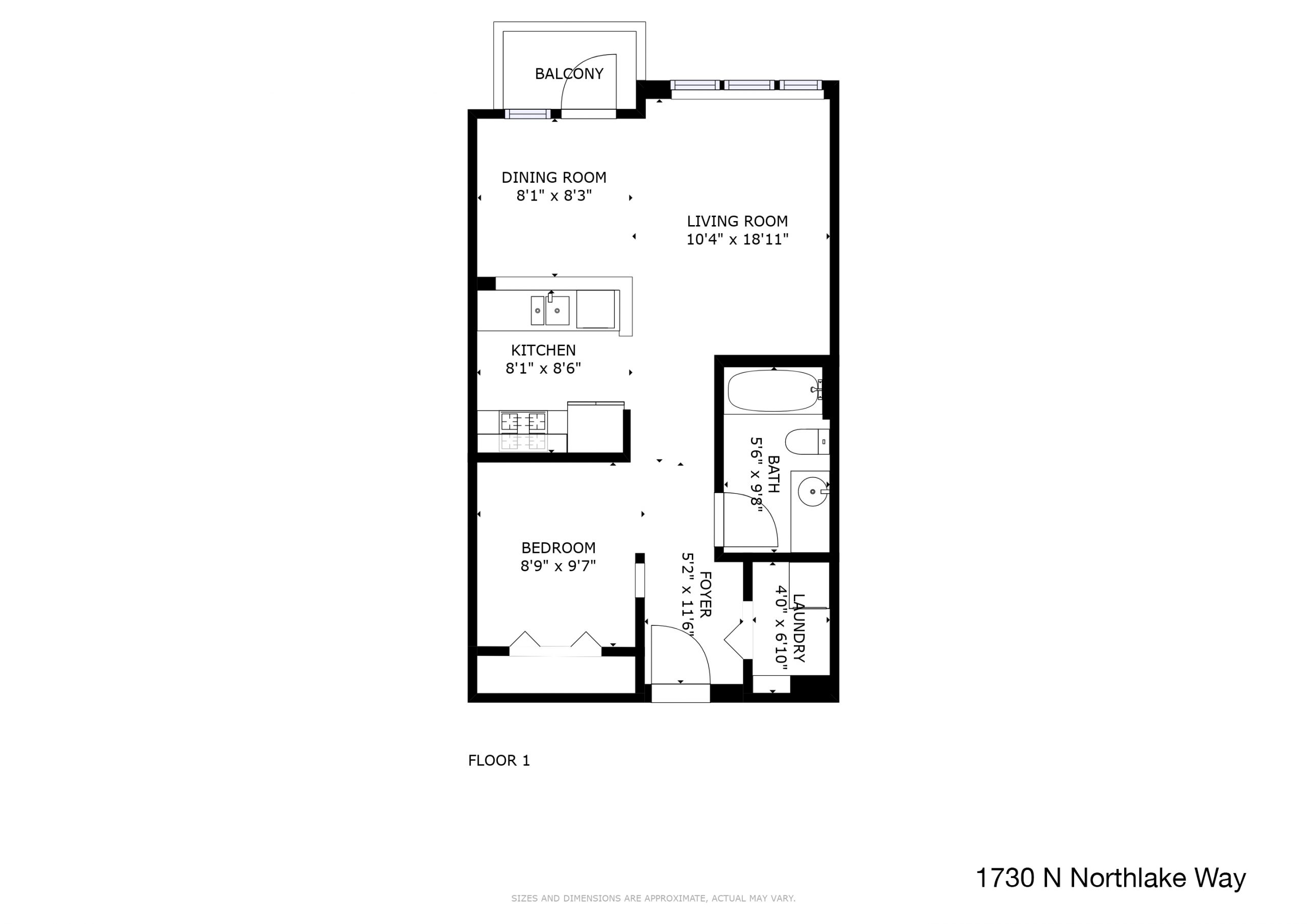 Floor Plan - 1730 N Northlake Wy #B320, Seattle
